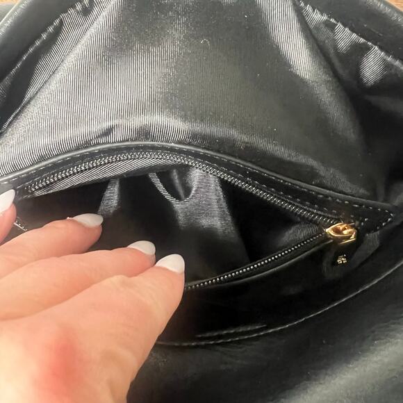 NWT Anthropologie Melie Bianco Marni Bow Knot Bag Cossbody Black Faux Leather - Picture 10 of 14